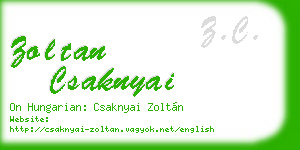 zoltan csaknyai business card