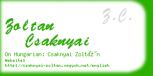 zoltan csaknyai business card